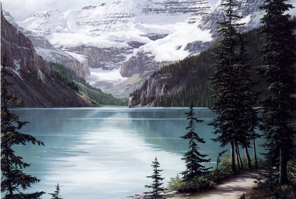 (image for) Handmade oil painting Copy paintings of famous artists Fred Buchwitz's Lake Louise